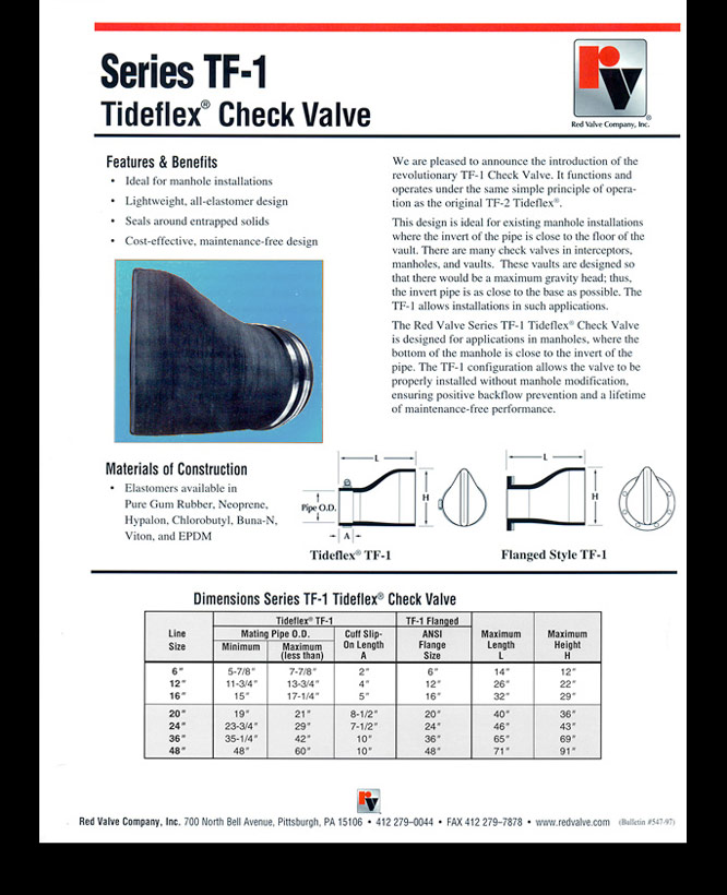 Tideflex - sales sheet