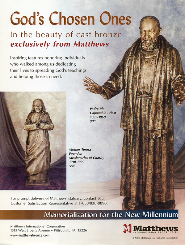Matthews Padre Pio & Mother Teresa statues